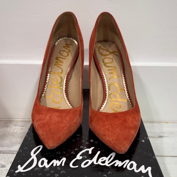 Sam Edelman Burnt Orange Suede Heels - Picture 1 of 1